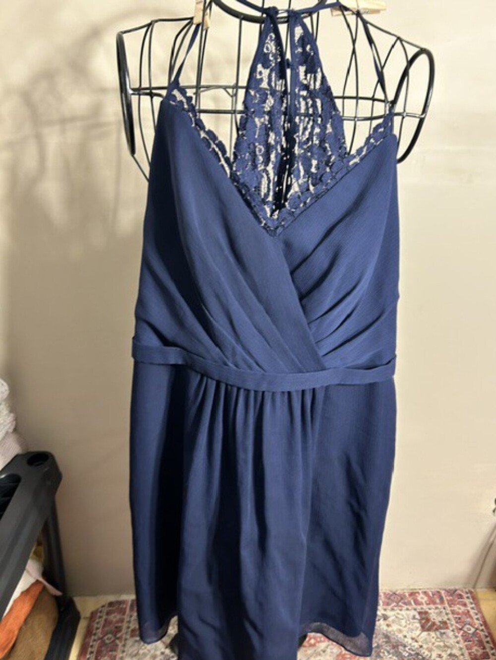size 14 womens  blue lace  formal dress dance fourteen party wedding
